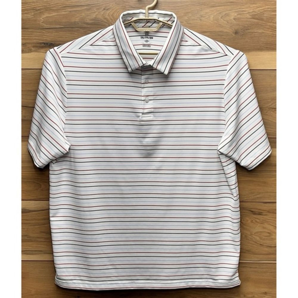 Under Armour Mens Polo Shirt 2XL Striped Loose‎ Stretch Short Sleeve